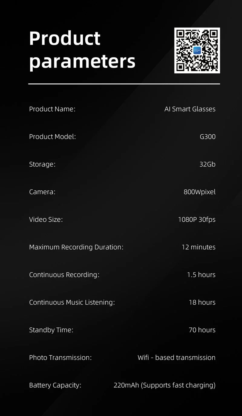 Waterproof Glasses 800W pixel Shooting Photo Video Voice AI Glasses HD 4K HD Camera Call Smart  AI Translation Bluetooth Glasses