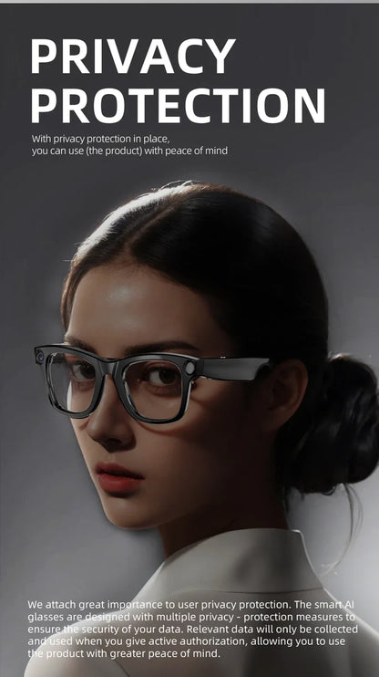 Waterproof Glasses 800W pixel Shooting Photo Video Voice AI Glasses HD 4K HD Camera Call Smart  AI Translation Bluetooth Glasses