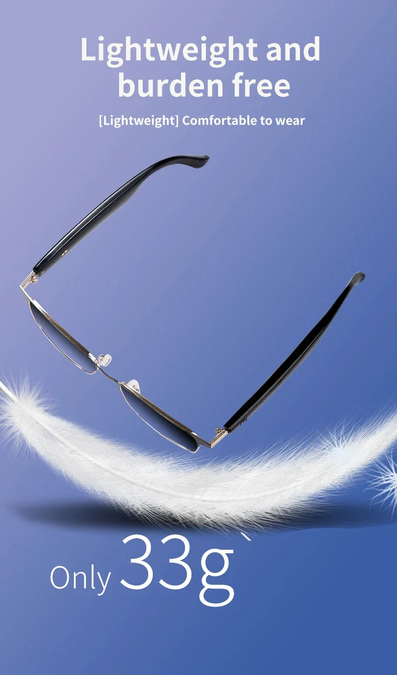 Wireless Prescription AI Glasses Photochromic Sunglasses Anti Blue Ray Reading Glasses