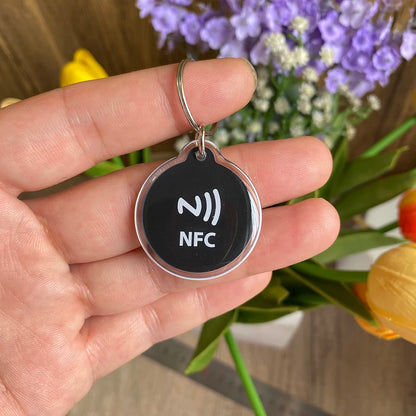 Instagram Snapchat WhatsApp NFC Epoxy Tag NFC Key Card Proximity 13.56MHz URL Link Sharing Keychain for Increase Followers
