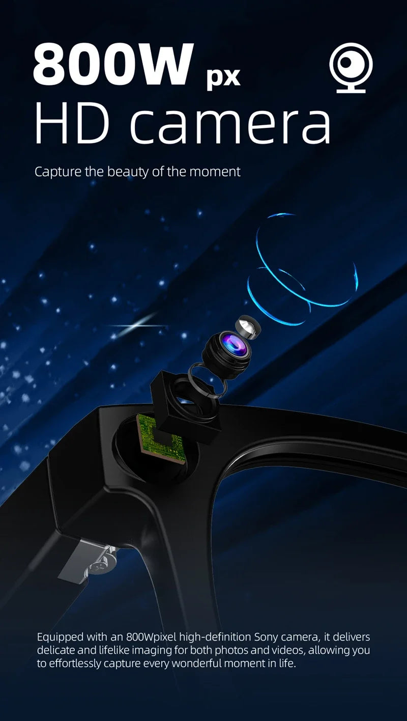 Waterproof Glasses 800W pixel Shooting Photo Video Voice AI Glasses HD 4K HD Camera Call Smart  AI Translation Bluetooth Glasses