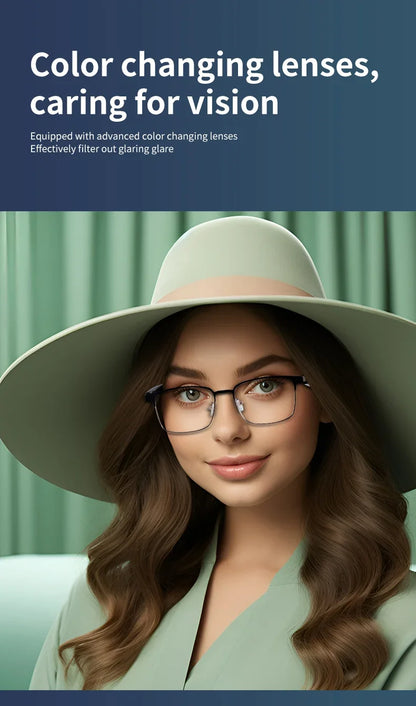 Wireless Prescription AI Glasses Photochromic Sunglasses Anti Blue Ray Reading Glasses