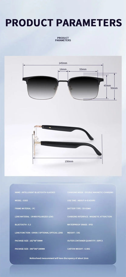 Wireless Prescription AI Glasses Photochromic Sunglasses Anti Blue Ray Reading Glasses