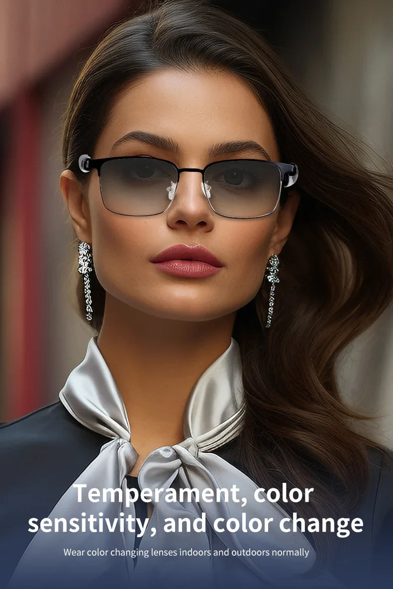 Wireless Prescription AI Glasses Photochromic Sunglasses Anti Blue Ray Reading Glasses