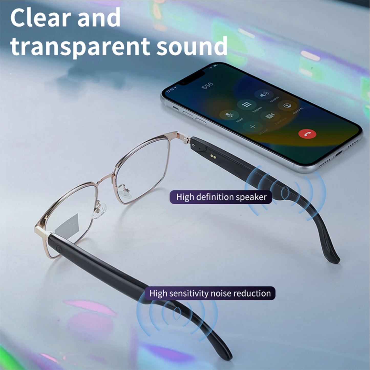 Smart Bluetooth Glasses Wireless Bluetooth Speaker Sunglasses Super Slim Design Excellent Color Clarity for Outdoor Activities